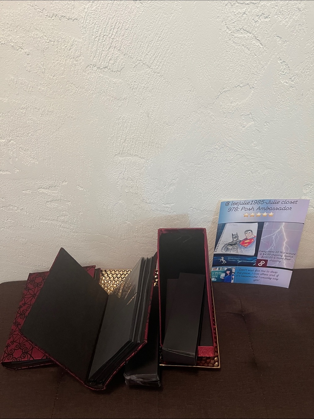 #2283*Elegant Burgundy Compact Accordion Photos Album- Accessories - Picture 3 of 14